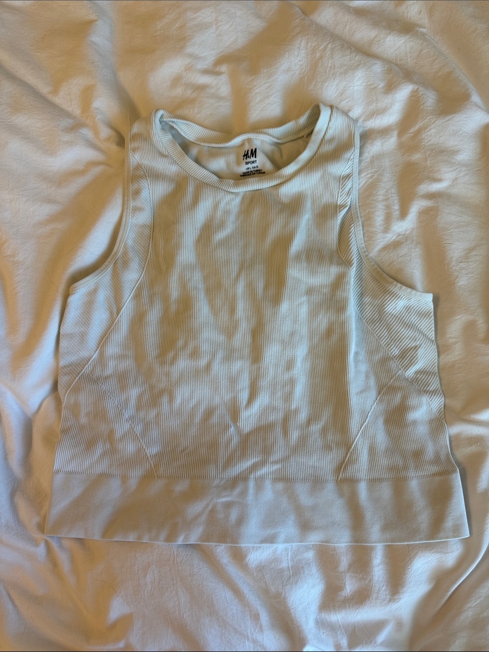 H&M white Ribbed Tank Top